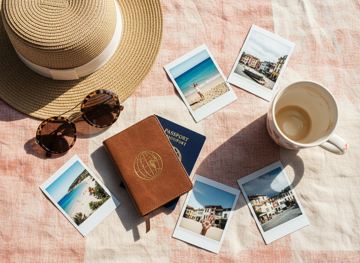 Travel quiz promo background